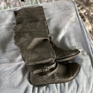 Tall gray womens boots